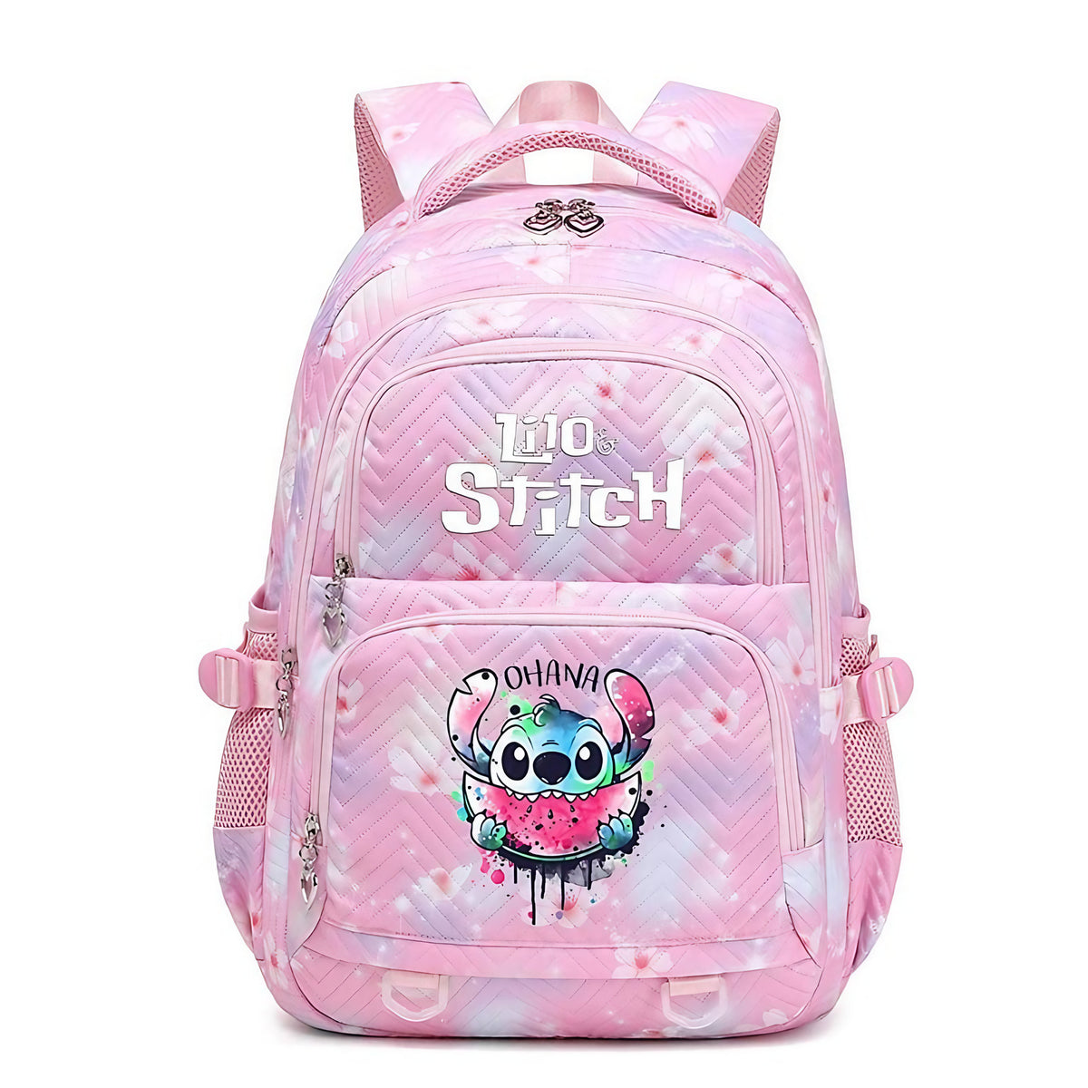 Cartable enfant en polyester 44 x 34 x 17 cm, bretelles rembourrées, rose