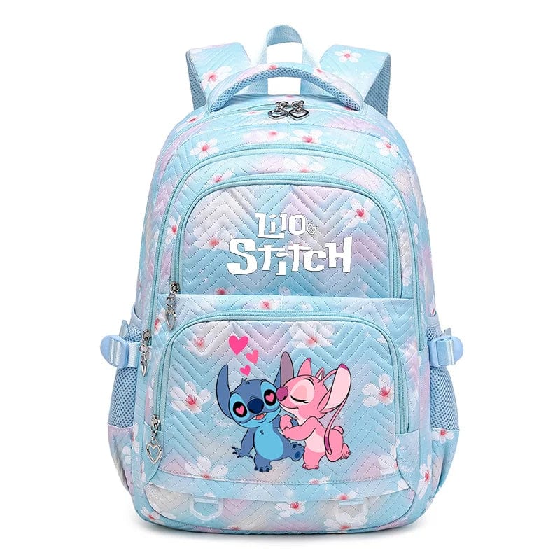 Cartable enfant en polyester 44 x 34 x 17 cm, bretelles rembourrées, bleu