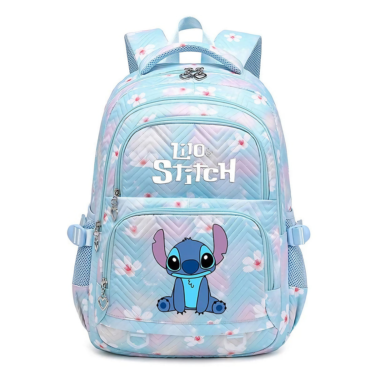 Cartable enfant en polyester 44 x 34 x 17 cm, bretelles rembourrées, bleu