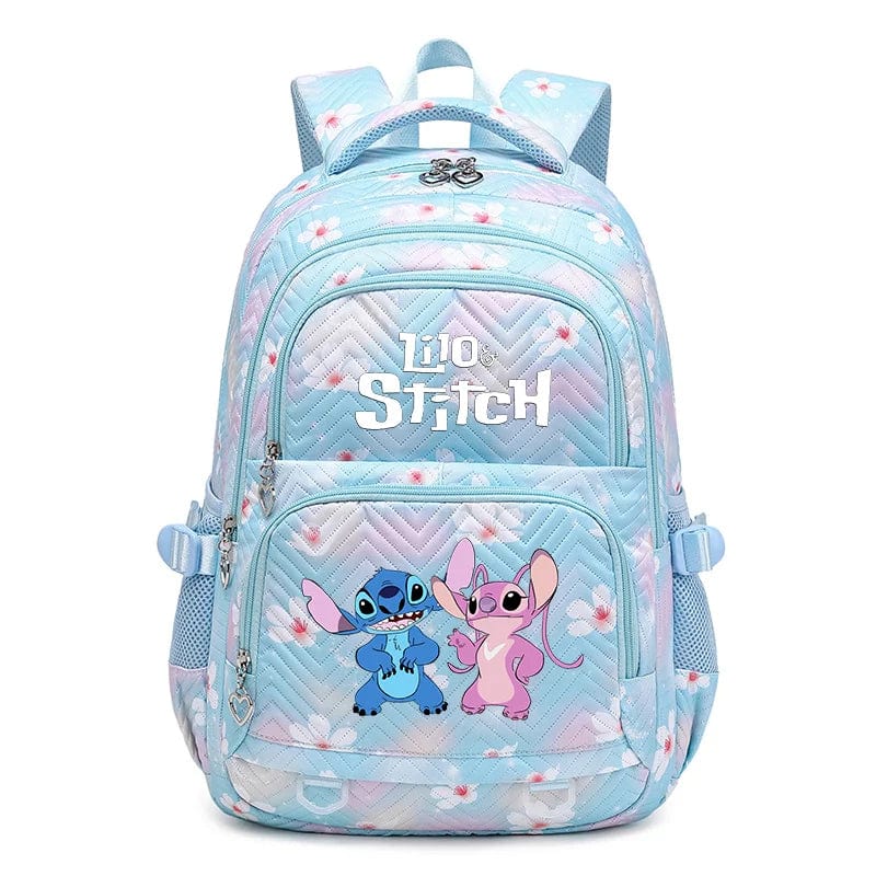 Cartable enfant en polyester 44 x 34 x 17 cm, bretelles rembourrées, bleu