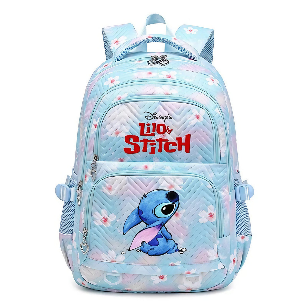 Cartable enfant en polyester 44 x 34 x 17 cm, bretelles rembourrées, bleu