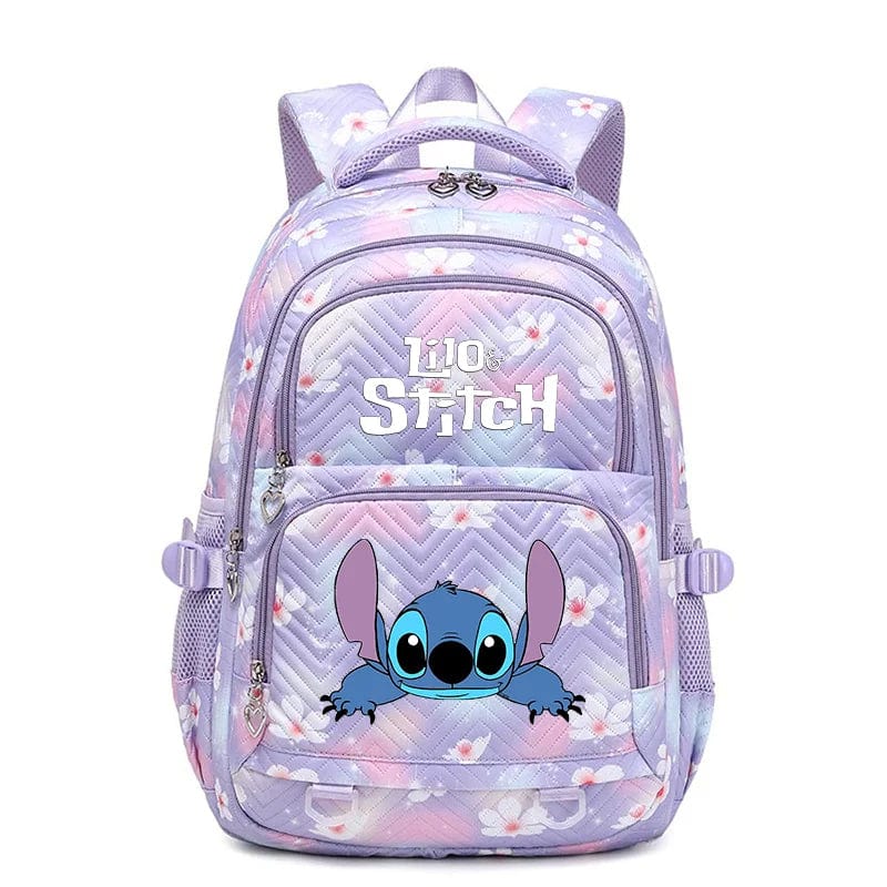 Cartable enfant en polyester 44 x 34 x 17 cm, bretelles rembourrées, violet