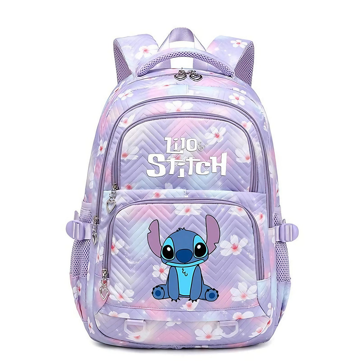 Cartable enfant en polyester 44 x 34 x 17 cm, bretelles rembourrées, violet