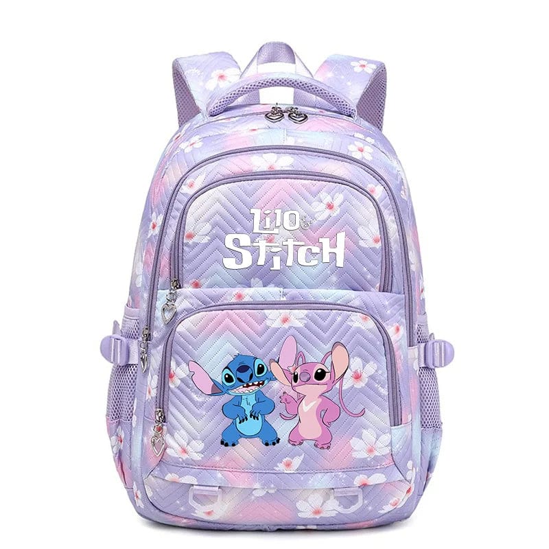Cartable enfant en polyester 44 x 34 x 17 cm, bretelles rembourrées, violet