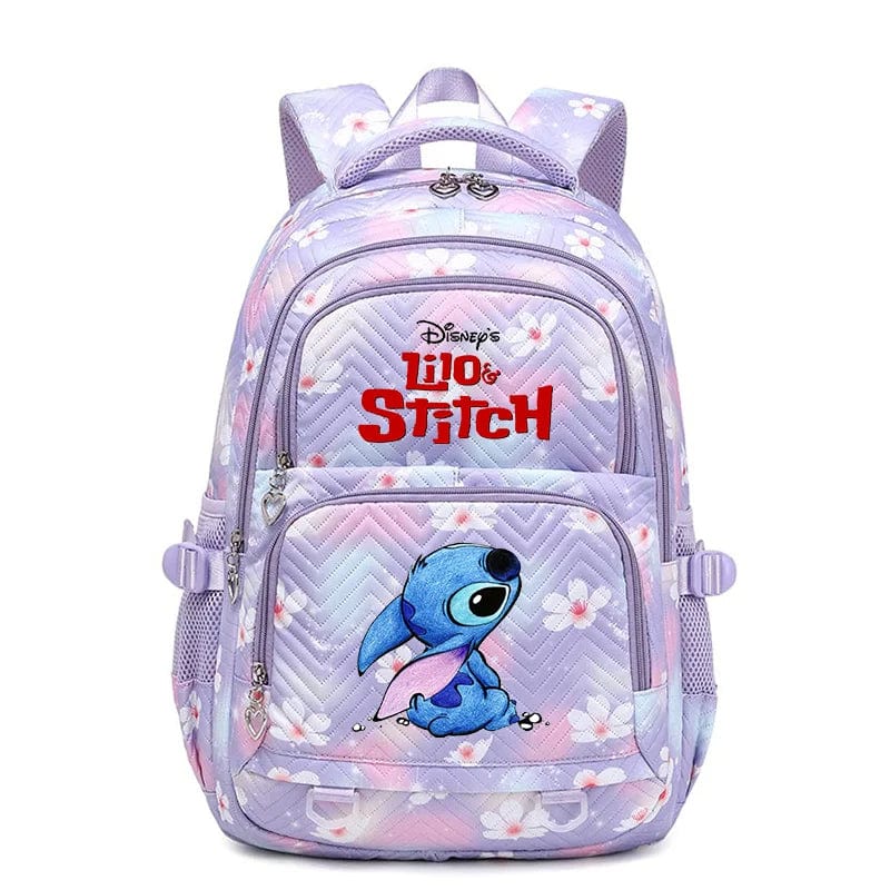 Cartable enfant en polyester 44 x 34 x 17 cm, bretelles rembourrées, violet