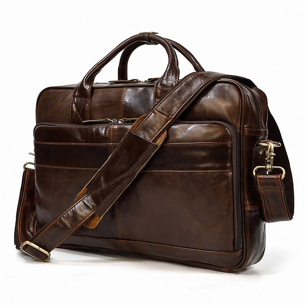 Cartable homme en cuir pour ordinateur 15,6 pouces, trois coloris