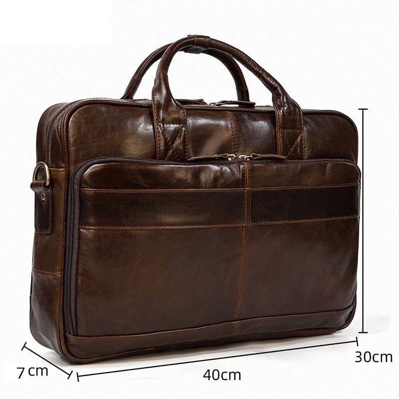Cartable homme en cuir pour ordinateur 15,6 pouces, trois coloris