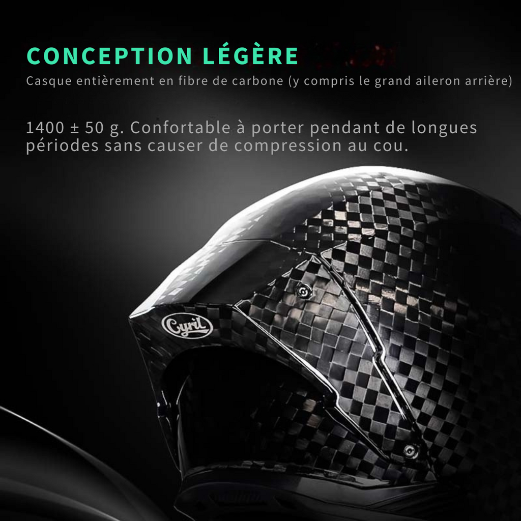 Casque moto intégral en fibre de carbone, fermeture double D