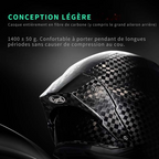 Casque moto intégral en fibre de carbone, fermeture double D