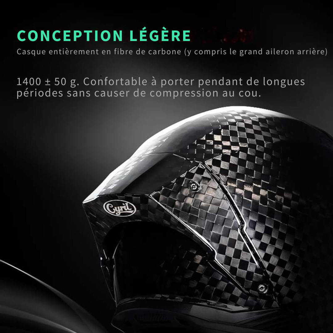 Casque moto intégral en fibre de carbone, fermeture double D