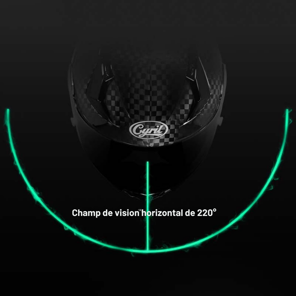 Casque moto intégral en fibre de carbone, fermeture double D