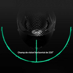 Casque moto intégral en fibre de carbone, fermeture double D