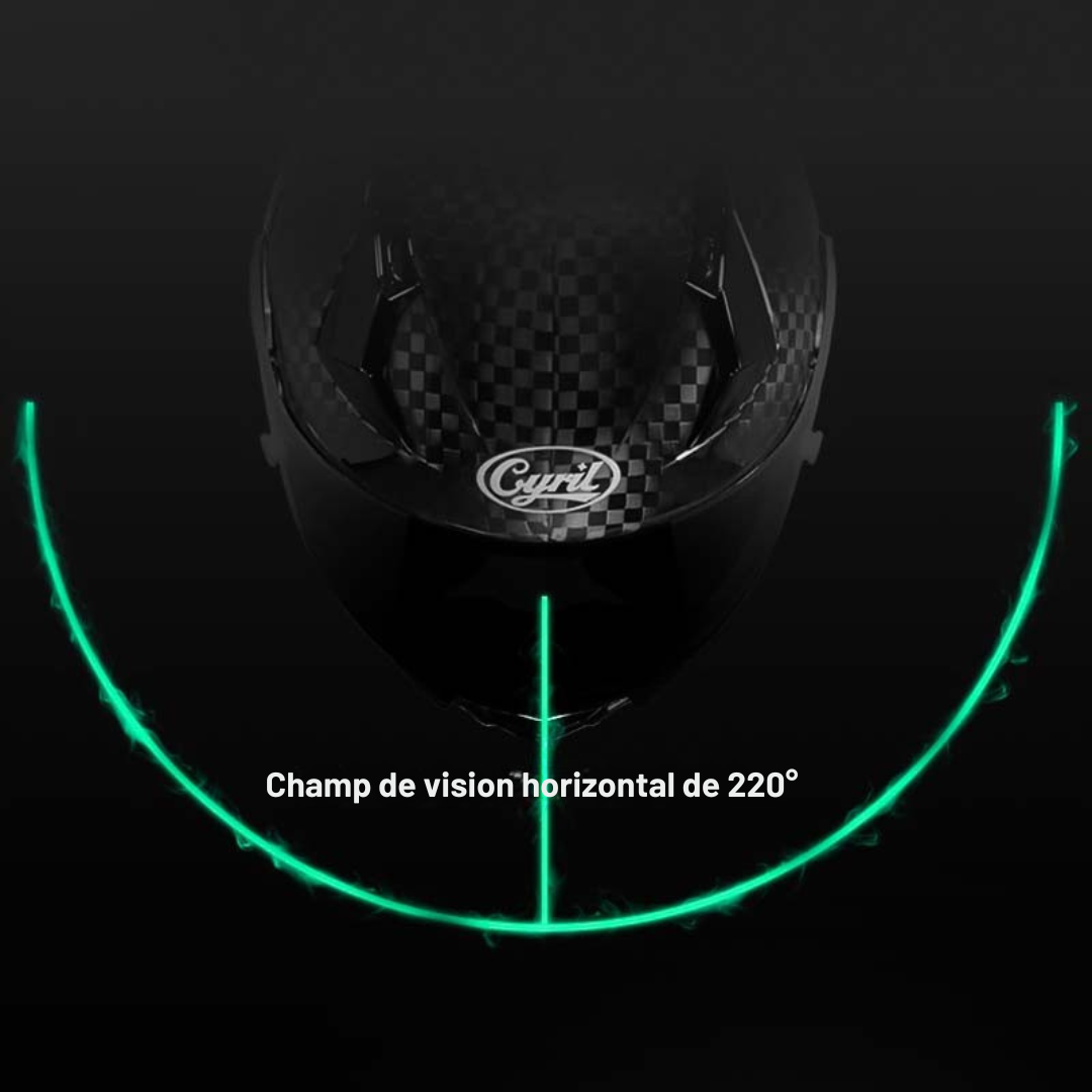 Casque moto intégral en fibre de carbone, fermeture double D