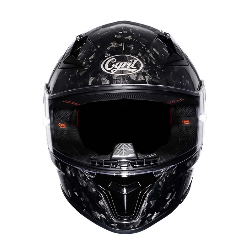 Casque moto intégral en fibre de carbone, fermeture double D