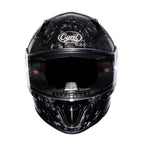 Casque moto intégral en fibre de carbone, fermeture double D