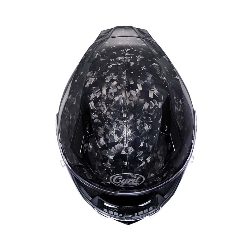 Casque moto intégral en fibre de carbone, fermeture double D