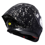 Casque moto intégral en fibre de carbone, fermeture double D