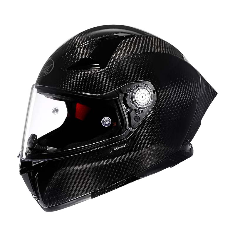 Casque moto intégral en fibre de carbone, fermeture double D, noir 1