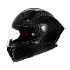 Casque moto intégral en fibre de carbone, fermeture double D, noir 2
