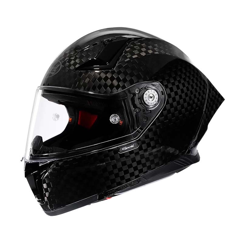 Casque moto intégral en fibre de carbone, fermeture double D, noir 2