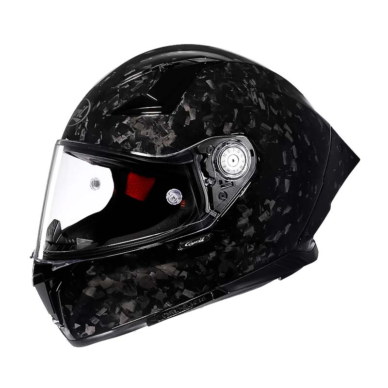 Casque moto intégral en fibre de carbone, fermeture double D, noir 3