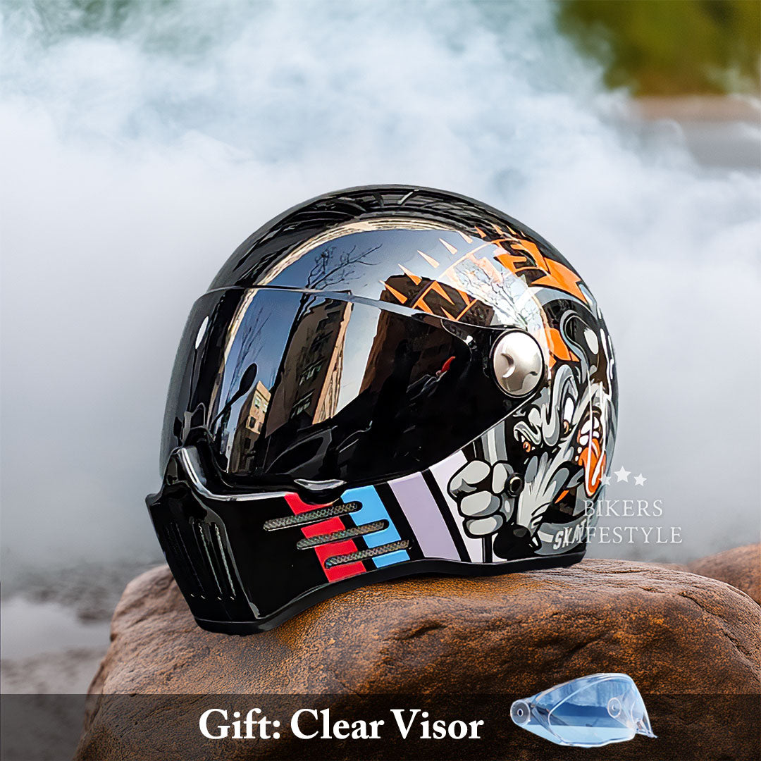 Casque moto intégral à visière sombre, du M au 2XL