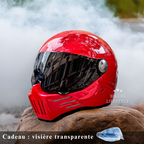 Casque moto intégral à visière sombre, du M au 2XL, rouge, visière sombre