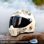 Casque moto intégral à visière sombre, du M au 2XL, graphique 1, visière sombre