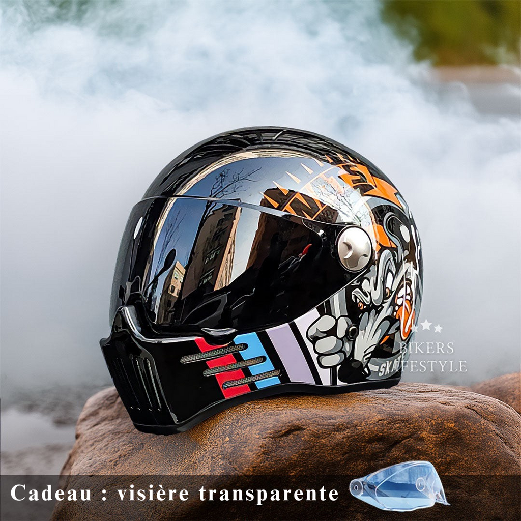 Casque moto intégral à visière sombre, du M au 2XL, graphique 2, visière sombre