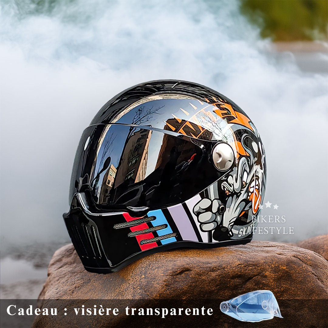 Casque moto intégral à visière sombre, du M au 2XL, graphique 2, visière sombre