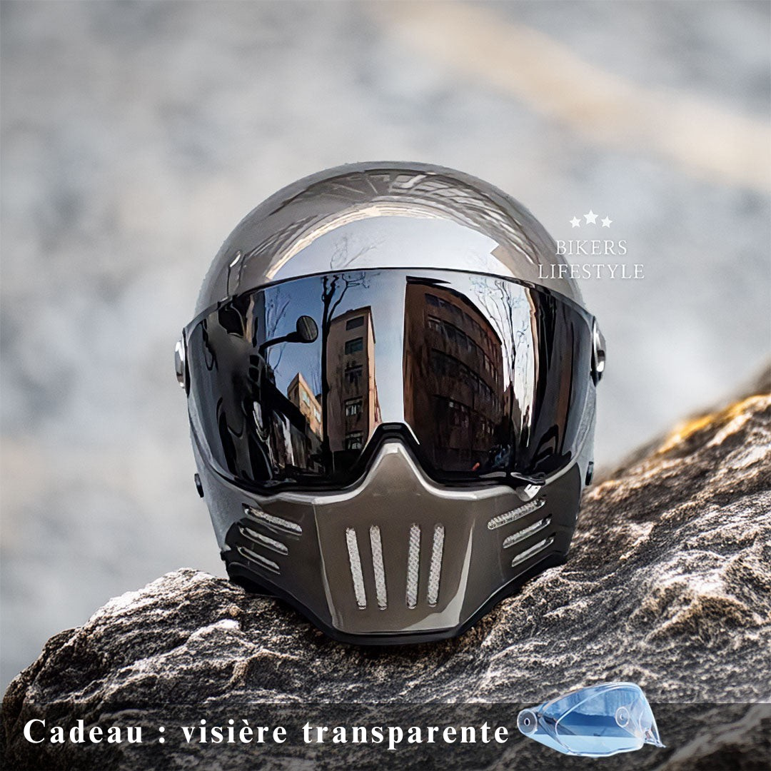 Casque moto intégral à visière sombre, du M au 2XL, gris charbon, visière sombre