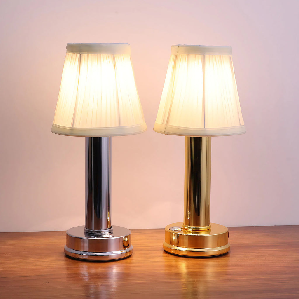 Lampe de table sans fil rechargeable, abat-jour en tissu, 3000 mAh