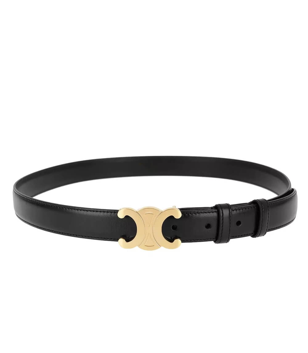 Ceinture femme à boucle dorée, noire ou marron, 105 ou 110 cm