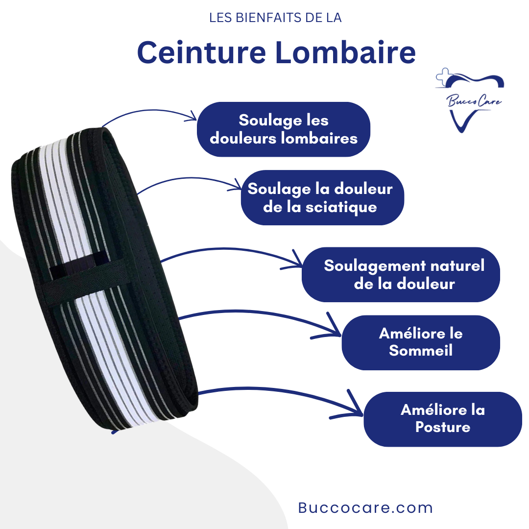 Ceinture lombaire de maintien, attaches réglables, trois tailles