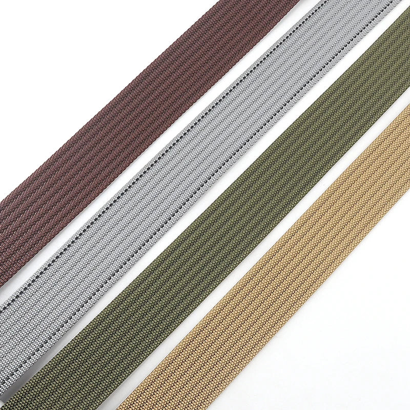 Ceinture mixte à boucle double anneau, unie ou rayée, 120 cm