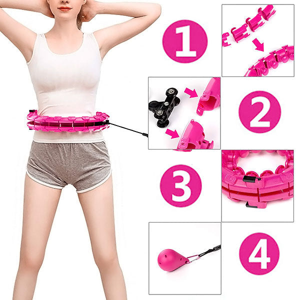 Cerceau de fitness lesté et rembourré, démontable, rose ou bleu