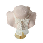Chapeau d'été femme à dentelle, bord de 8 cm, quatre coloris