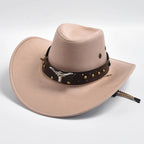 Chapeau de cow-boy à jugulaire tressée réglable, six coloris, champagne