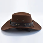 Chapeau de cow-boy à jugulaire tressée réglable, six coloris