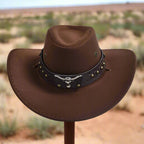 Chapeau de cow-boy à jugulaire tressée réglable, six coloris