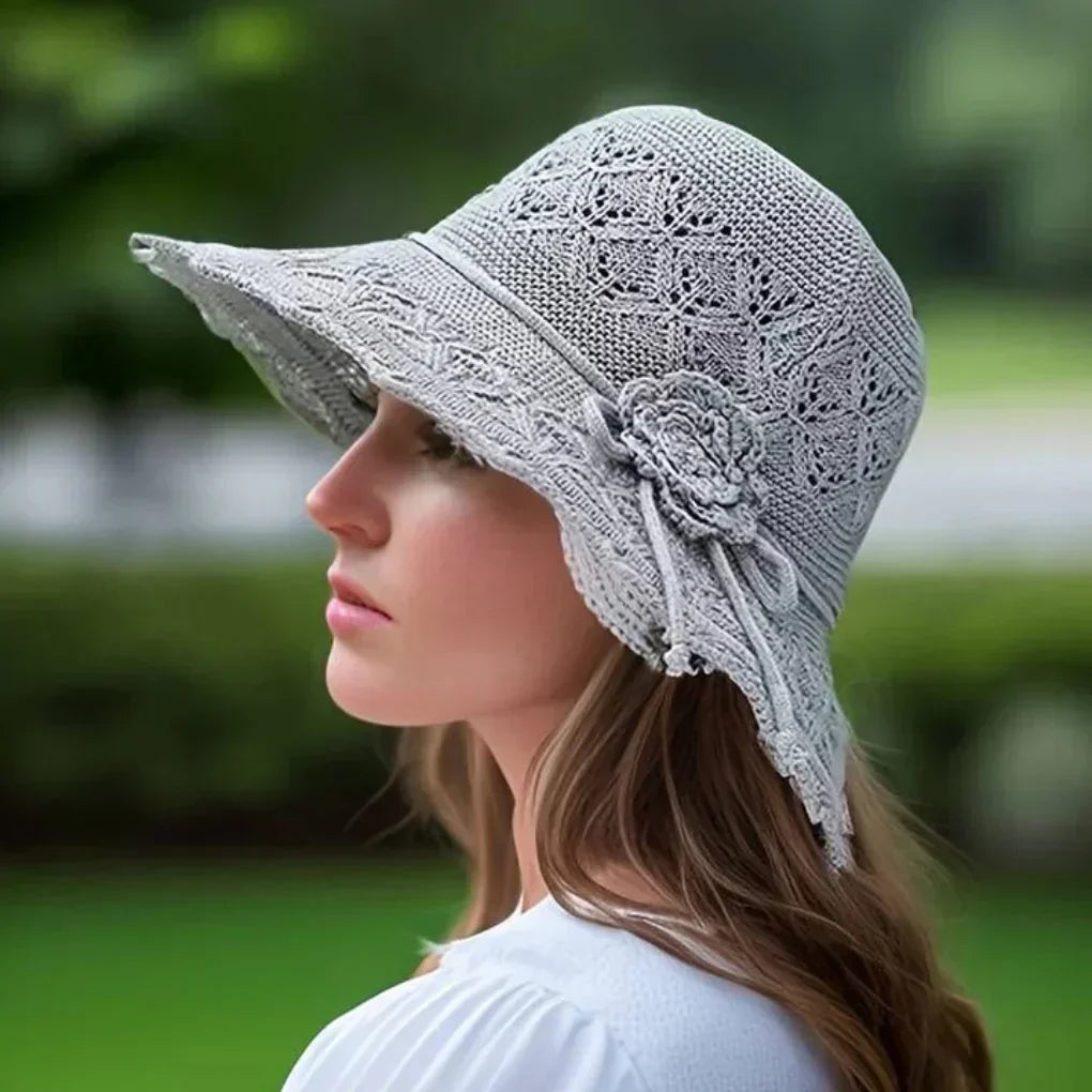 Chapeau de soleil femme anti UV, cinq coloris, gris