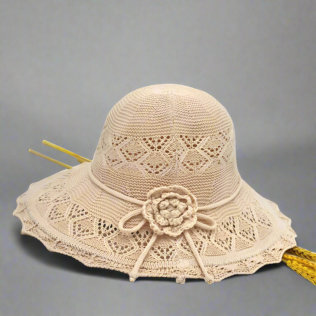 Chapeau de soleil femme anti UV, cinq coloris, beige