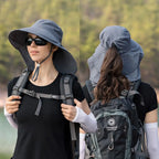 Chapeau de soleil femme à large bord et couvre-nuque amovible