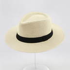 Chapeau Panama à large bord, tour de tête réglable 54 à 59 cm, beige