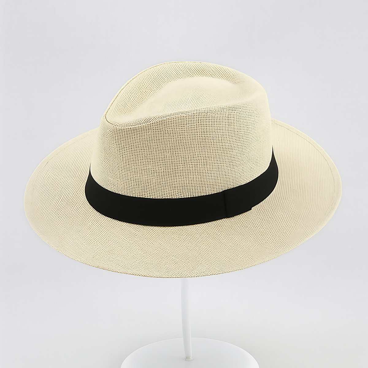 Chapeau Panama à large bord, tour de tête réglable 54 à 59 cm, beige