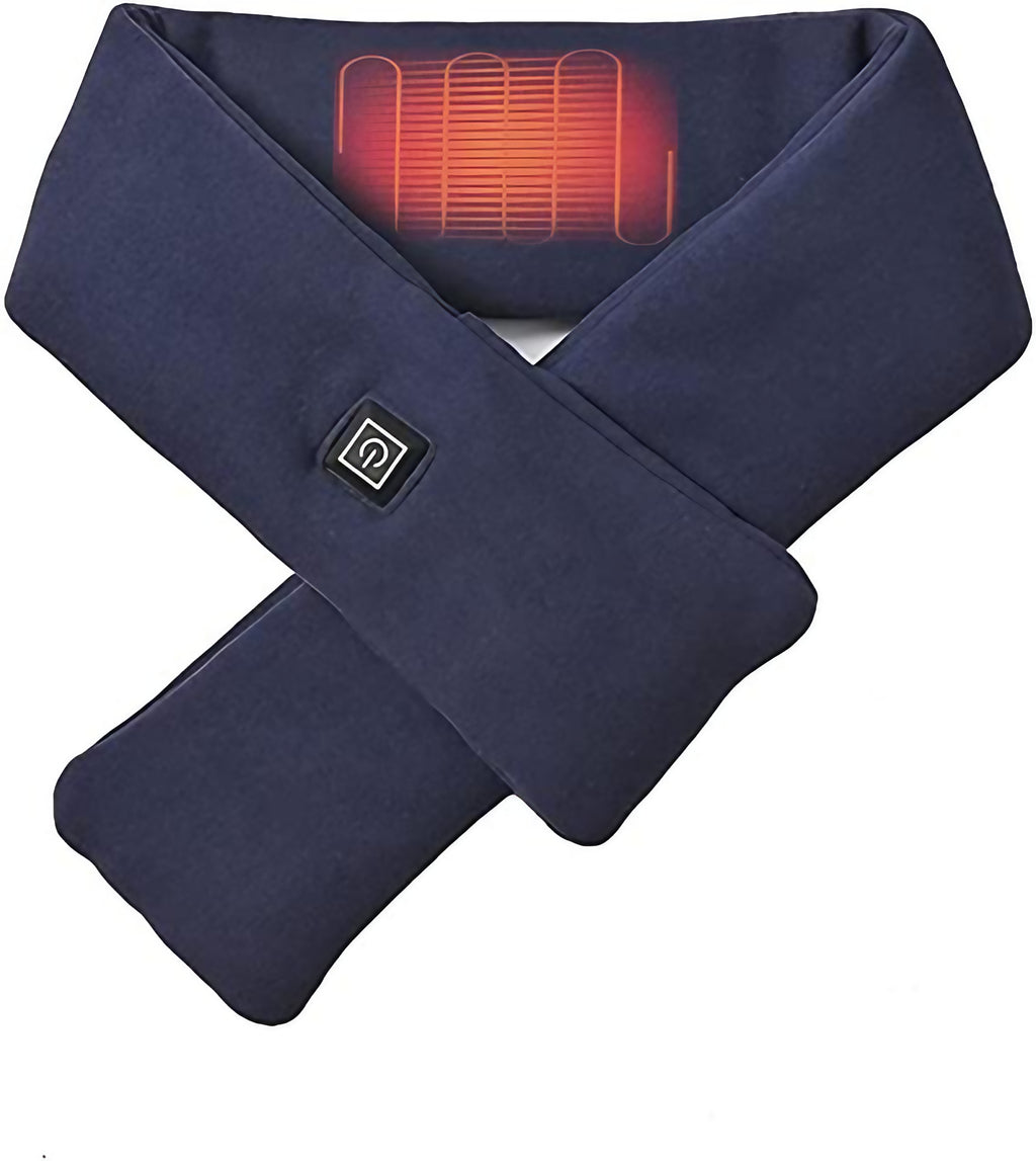 Écharpe chauffante rechargeable par USB, chaleur réglable, mixte, bleu marine
