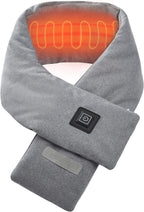 Écharpe chauffante rechargeable par USB, chaleur réglable, mixte, gris