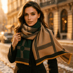 Écharpe d'hiver femme en maille ample, reflets brillants discrets