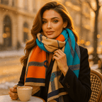 Écharpe d'hiver femme en maille ample, reflets brillants discrets