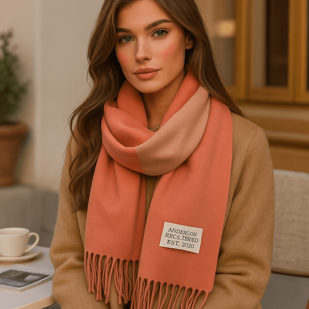 Écharpe réversible femme effet pashmina, treize coloris, rose clair